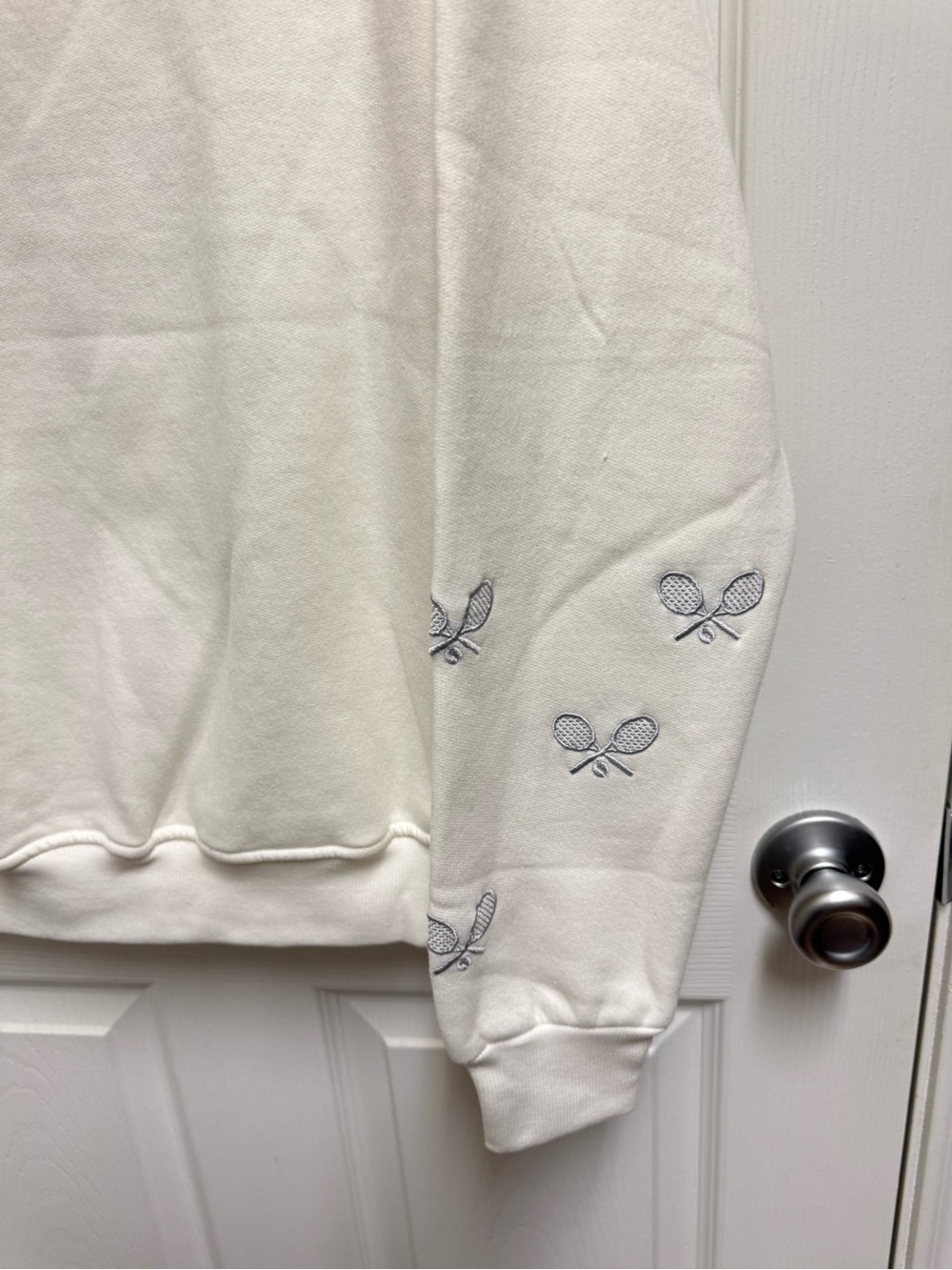 Court Life White Tennis Racket Sweater - Picture 10 of 10